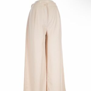 High-Waist Wide-Leg Cream Palazzo Pants